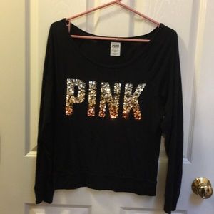 Black sequined PINK Victoria’s Secret shirt